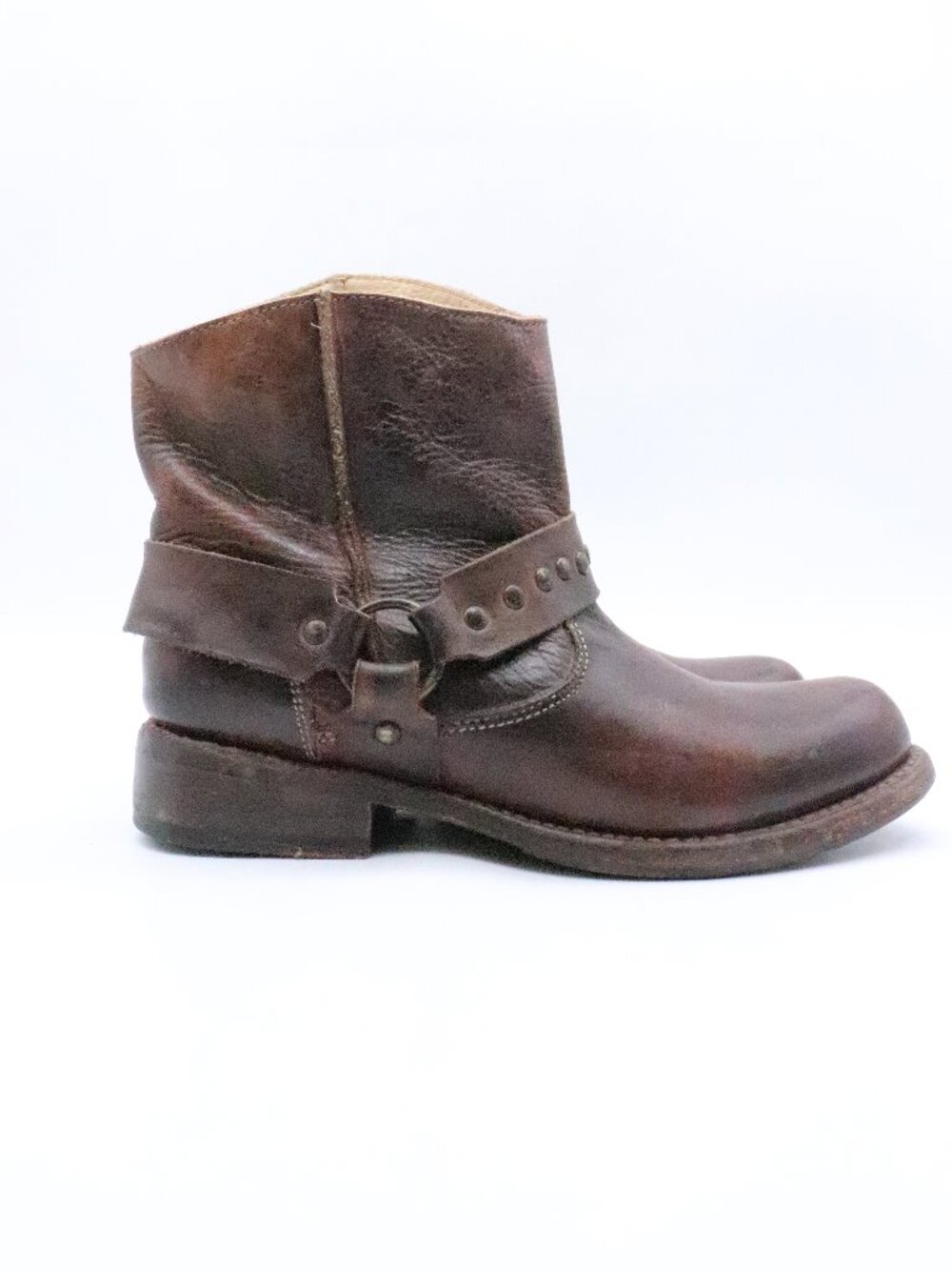 Bed Stu Exeter Harness Boots Women's Size 6 Brown Leather Ankle Shoes